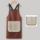 Tablier imperméable à bretelles croisées avec serviette à main amovible