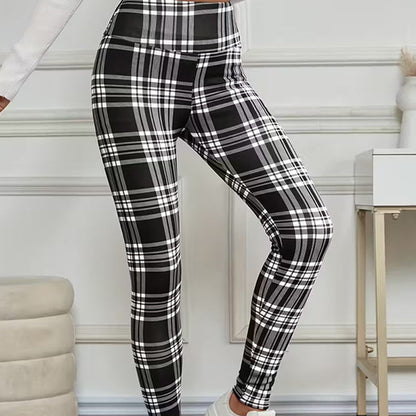 Leggings à carreaux doublés polaire pour femmes – des vêtements d'hiver doux, extensibles et élégants 🧣
