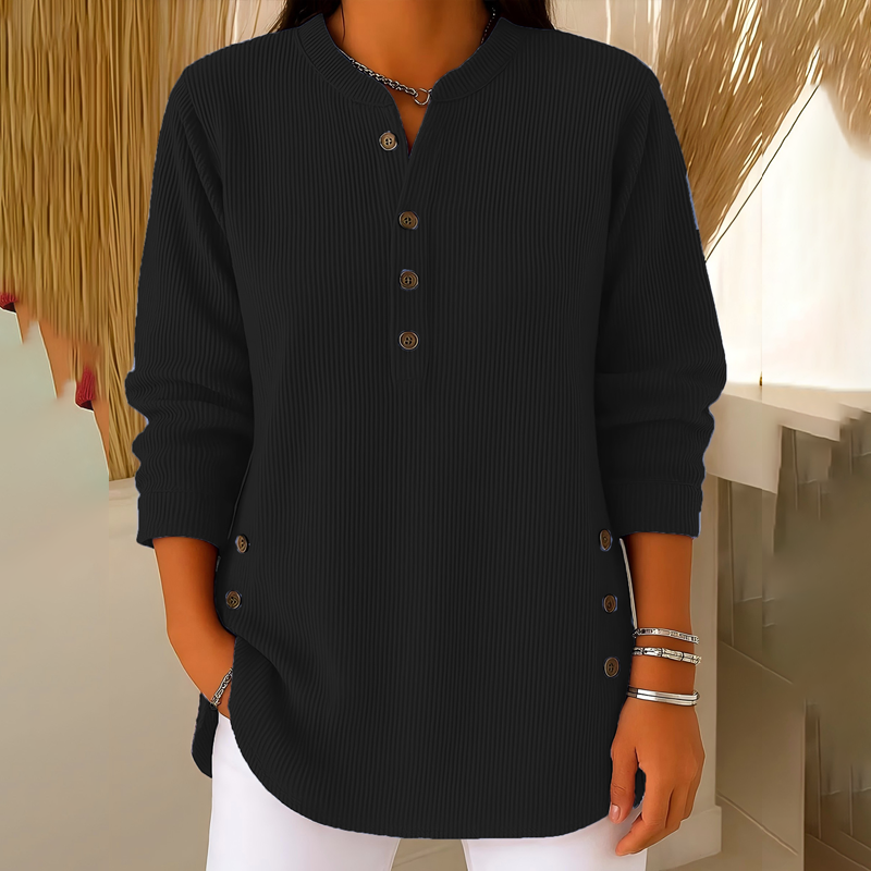 👗👚Hauts Henley en velours côtelé boutonnés pour femmes：chic et flatteur pour tous les looks📢📢60% DE RÉDUCTION !!! ✨