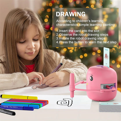 🌲🎁Robot de dessin interactif pour enfants avec 100 cartes