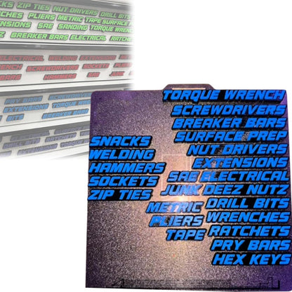 3D Printed Magnetic Toolbox Drawer Labels