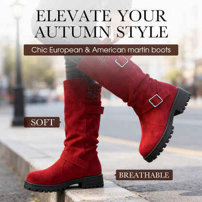👢 54% OFF MAINTENANT ! 🔥 Bottes en Daim Chica pour Femmes - Style Européen & Semelle Antidérapante, Confort Toute la Journée 🍂✨