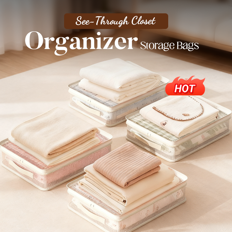 🔥 -50% AUJOURD’HUI !🌸 Sacs Transparents Renforcés – Poignées solides, protection anti-humidité, idéal pour couettes & vêtements !