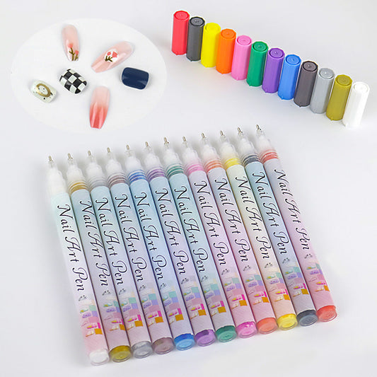 🔥VENTE LIMITÉE 50 % DE RÉDUCTION🔥🎄Promotion Exceptionnelle de Noël🎁Kit de 12 Stylos Professionnels pour Nail Art