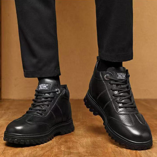 Chaussures d'hiver chaudes doublées de peluche pour hommes