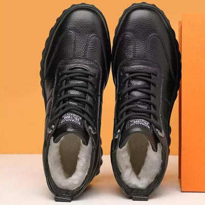 Chaussures d'hiver chaudes doublées de peluche pour hommes