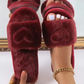 Chaussons d'intérieur en peluche avec motif cœur