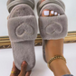 Chaussons d'intérieur en peluche avec motif cœur