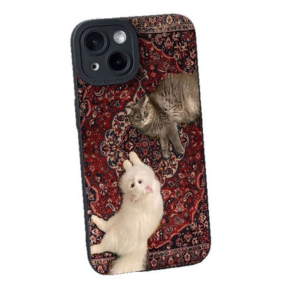 Coque de téléphone artistique imprimée d'un chat avec protection pour l'appareil photo