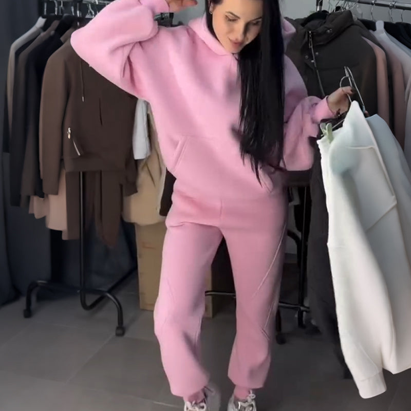 Ensemble survêtement 2 pièces à capuche pour femme