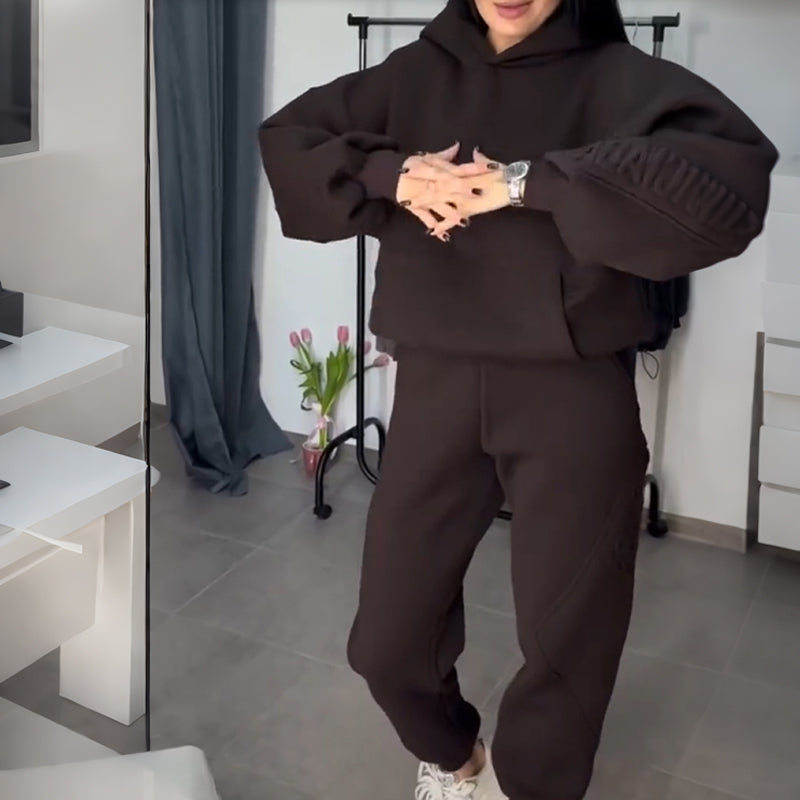 Ensemble survêtement 2 pièces à capuche pour femme