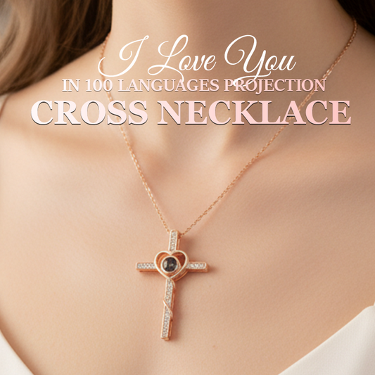 Collier croisé avec projection « Je t'aime » en 100 langues