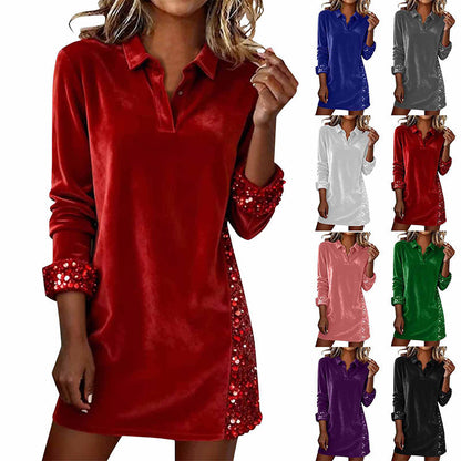 Robe élégante ornée de sequins pour femme