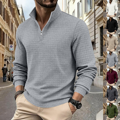 📢📢50 % de réduction !! ⏰Sweat-shirt à col zippé 1/4 pour homme, en jacquard.