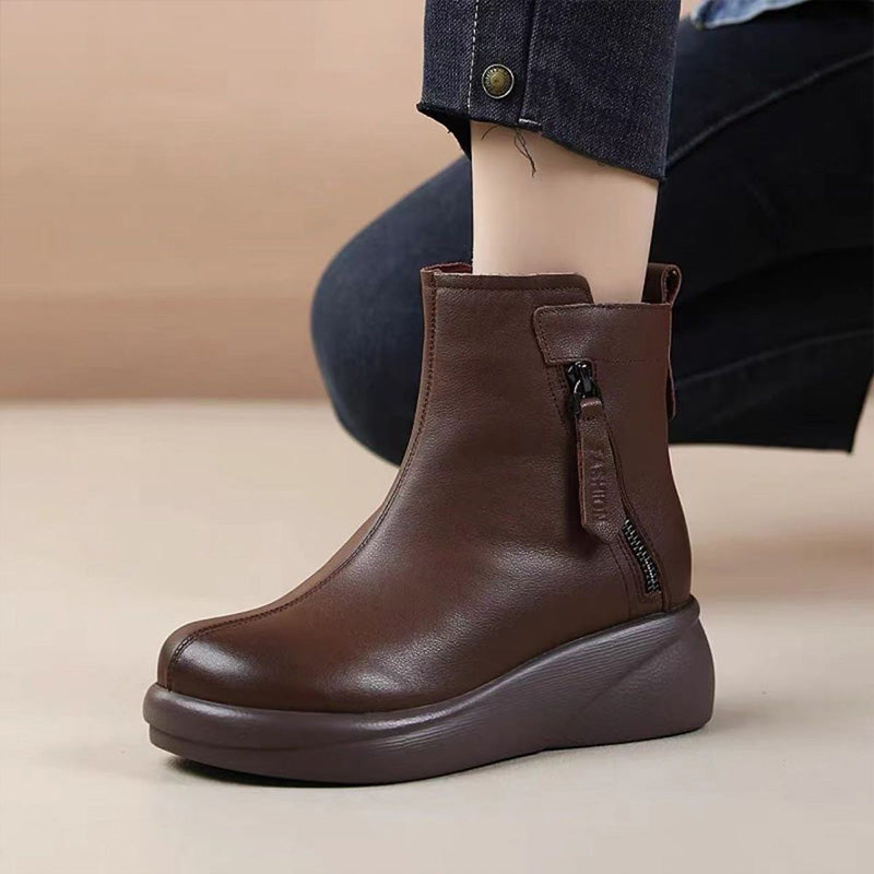 Bottes d'hiver élégantes pour femmes, couleur unie