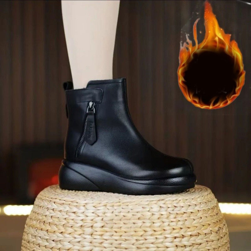 Bottes d'hiver élégantes pour femmes, couleur unie