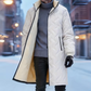 Manteau d'hiver pour homme, longueur moyenne, avec doublure en peluche