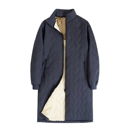 Manteau d'hiver pour homme, longueur moyenne, avec doublure en peluche