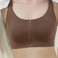 Soutien-gorge sans coutures confortable pour femmes, fermeture à glissière sur le devant
