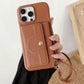 Coque de téléphone protectrice avec portefeuille, miroir et dragonne