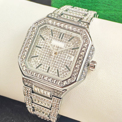 ⌚ 57% de réduction! ✨ Montre Carrée En Strass – Élégante, Brillante & Cadeau Parfait 💝
