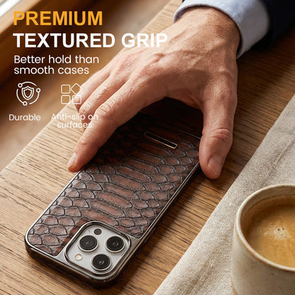 Étui pour téléphone en simili cuir texture peau de serpent