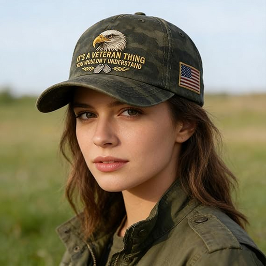 Casquette de baseball ajustable brodée d'un aigle patriotique