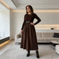 Élégante robe longue côtelée pour femmes
