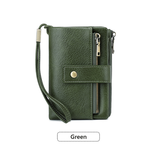 🔥Offre à durée limitée - Portefeuille à trois volets pour femme, style rétro, avec protection RFID
