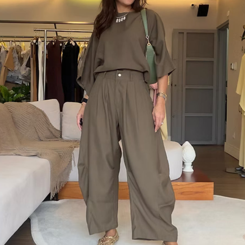 💖Ensemble top et pantalon ample pour femme – élégant, confortable et intemporel✨