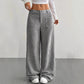 Pantalon décontracté à taille haute et coupe ample pour femme