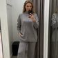 Ensemble pull et pantalon en tricot orné de strass