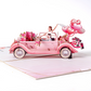 Carte de vœux de mariage 3D pop-up en forme de voiture