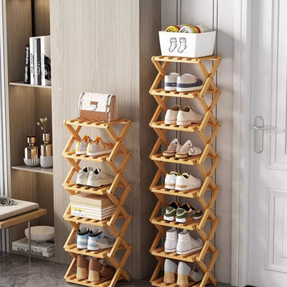 📢📢51 % de réduction !! ⏰Étagère à chaussures pliable et durable en bambou