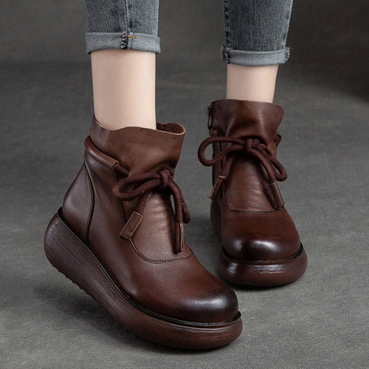 Bottines à plateforme pour femmes avec fermeture éclair latérale