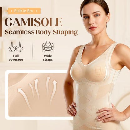 💃 58% DE RÉDUCTION ! ✨ Camisole Gainante Seamless avec Soutien-gorge Intégré – Tissage 3D, Maintien Confortable & Invisible sous les Vêtements 💗