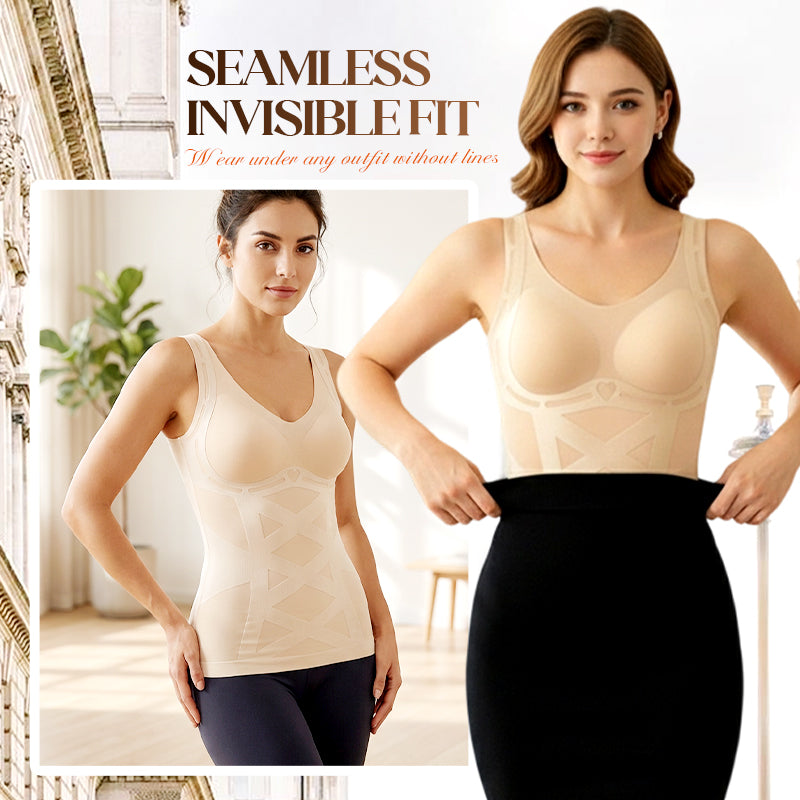 💃 58% DE RÉDUCTION ! ✨ Camisole Gainante Seamless avec Soutien-gorge Intégré – Tissage 3D, Maintien Confortable & Invisible sous les Vêtements 💗