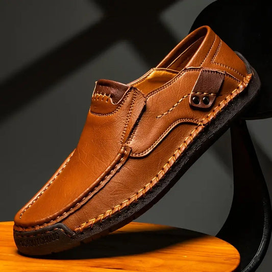 🧱 Confort Tout au Long de la Journée | Chaussures en Cuir de Veau Classiques pour Homme 👞【-50%】