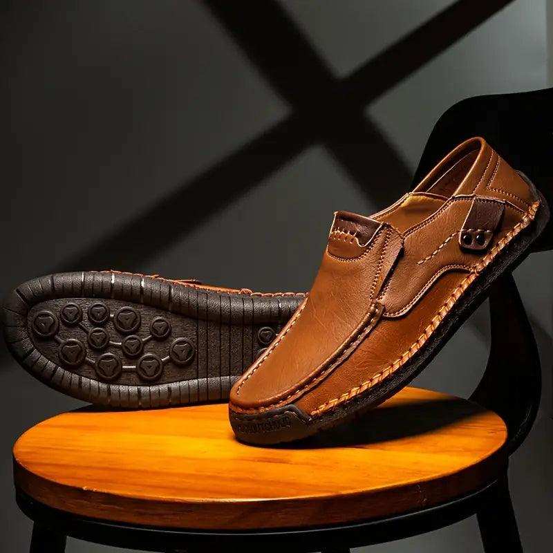 🧱 Confort Tout au Long de la Journée | Chaussures en Cuir de Veau Classiques pour Homme 👞【-50%】