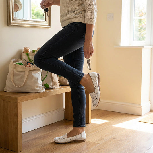 Mocassins plats ajourés à motif floral pour femmes