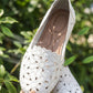 Mocassins plats ajourés à motif floral pour femmes