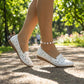 Mocassins plats ajourés à motif floral pour femmes