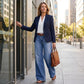 👖50 % de réduction✨ Jean vintage taille haute à jambes larges pour femme