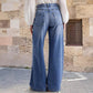 👖50 % de réduction✨ Jean vintage taille haute à jambes larges pour femme