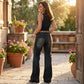 🎉👖50% de réduction ! Jean évasé rétro pour femme – Coupe flatteuse, poches généreuses et denim stretch ultra-confortable