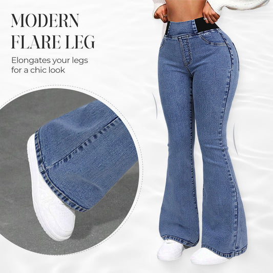💎 52% DE RÉDUCTION ! 💎 Jean Évasé Taille Haute pour Femme – Denim Stretch, Silhouette Allongée & Confort Absolu 👖💙