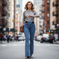 💎 52% DE RÉDUCTION ! 💎 Jean Évasé Taille Haute pour Femme – Denim Stretch, Silhouette Allongée & Confort Absolu 👖💙
