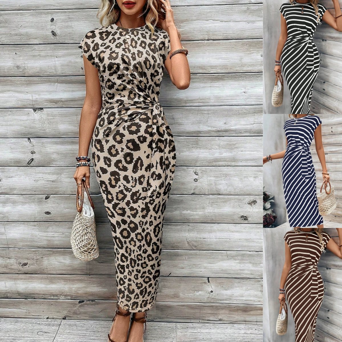🔥 DERNIER JOUR DE SOLDES – 50% DE RÉDUCTION !! 💕 Robe Élégante à Taille Nouée pour Femme – Extensible, Flatteuse & Parfaite de Jour comme de Nuit ! 🌞🌙