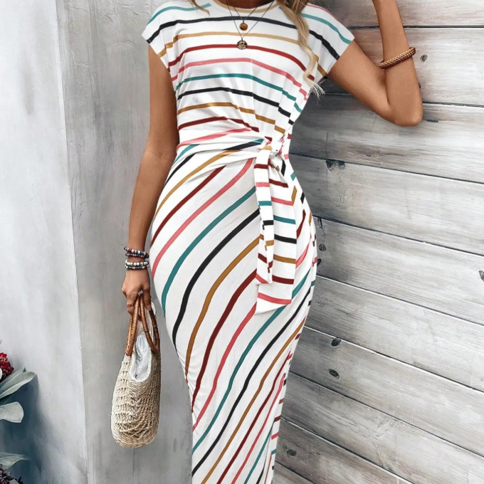 🔥 DERNIER JOUR DE SOLDES – 50% DE RÉDUCTION !! 💕 Robe Élégante à Taille Nouée pour Femme – Extensible, Flatteuse & Parfaite de Jour comme de Nuit ! 🌞🌙