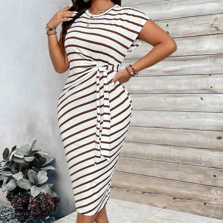 🔥 DERNIER JOUR DE SOLDES – 50% DE RÉDUCTION !! 💕 Robe Élégante à Taille Nouée pour Femme – Extensible, Flatteuse & Parfaite de Jour comme de Nuit ! 🌞🌙